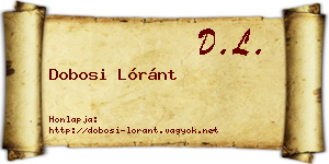 Dobosi Lóránt névjegykártya